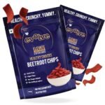 Evolve Healthy Baked Beetroot Chips Snacks for Kids, Adults | Gluten Free, Low Calorie, Vegan | No Additives, Crunchy Spicy Snack- 100g Pack of 2