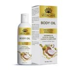 Vedacare Body Oil – for natural brightness, No Mineral oil, non greasy, Contains Olive oil, Sesame oil, Coconut, Sunflower, Natural Moisturization