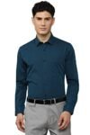 Peter England Men’s Everday Regular Fit Solid Shirt | Cotton Rich | 5-Pin Pocketing Navy