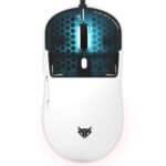 EvoFox Phantom Air Ultra Lightweight Gaming Mouse | Upto 1000Hz Polling Rate, 7000 FPS, 12800 DPI | Honeycomb RGB Lighting | Fully Programmable with Windows Software & On-Board Memory | White