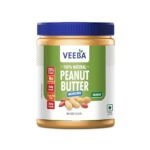VEEBA Natural Peanut Butter High Protein No Added Sugar Unsweetened Naturally Gluten-Free Vegan No Added Preservatives No Hydrogenated Oil Keto Friendly 100% Peanut,Nothing Else Non Non Gmo 1Kg