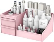 GOPI Large Capacity Cosmetic Storage Box Makeup Drawer Organizer, Plastic (Transperent)
