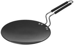 Amazon Brand – Solimo Hard Anodized Aluminium Roti Tawa with Bakelite Wire Handle (27cm, 4mm thickness), Black