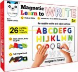Play Panda Kids Magnetic Learn To Write Capital Letters – Includes Write And Wipe Magnetic Board, 26 Capital Letter Magnets, Dry Erase Sketch Pen And Duster – Simplify Teaching & Learning, Red
