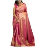 SGF11 Women’s Kanjivaram Soft Silk Saree With Blouse Piece (Pink)