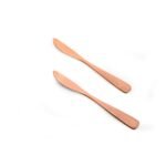 Crystal Titanium Coated Stainless Steel Dessert Knife | Set of 2 | Rose Gold | Mirror Polished| Dishwasher Safe
