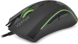 Vertux Rodon Gaming Mouse | High-Performance Optical Wired Mouse with 12000 Adjustable DPI | Customizable Lumi LED | 7 Programmable Buttons and Multi-Surface Tracking – Black