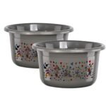 Kuber Industries 2 Pcs Bath Tub 25 LTR Plastic for Home, Washroom & Kitchen | Disney Print | Lightweight & Multipurpose Washing Tub – Suitable for Laundry and Cleaning | Grey