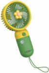 Pick Ur Needs Mini Hand Fan Rechargeable Battery Handheld Fan For Outdoor Travelling / Camping 2 Star 3 mm 5 Blade Table Fan(Energy Saving | Green | Pack of 1)