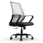 CELLBELL Desire Pro Mid Back Mesh Office Chair Adjustable Study Chair/Computer Chair with Revolving Seat, Stylisk Backrest, Lumbar Support, Metal Base for Work from Home (Grey)