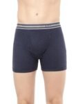 Macroman Valentino Classic Designer Trunks for Men, Premium Compact Cotton Rib Stretch Trunk Underwear with Anti-Microbial Finish, Denim Melange, XL, Pack of 2