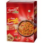 Kwality Peppy Tomato Masala Oats 400g | Healthy Breakfast | High Fiber & Protein | Ready-to-Cook | Spicy Flavor