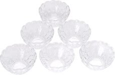Somil Multi-Purpose Tableware Snack/Veritable Serving Bowl Set of 6, Glass, Clear, Round (Bowlt-F6.D)