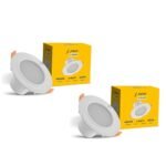 Jaquar 6W Striker Round Downlight with Aluminium Heat Sink | Junction Box LED Downlight | Mood Light for False Ceiling | 83 Cut Out | Violet/Purple 108 x 62(DXH) MM(Pack 2)