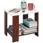 ABOUT SPACE Wooden Side Table – Night Stand & End Table Organiser – Space Saver Storage Organizer – Bedside Furniture for Bedroom,Living Room,Hallway(L 47 x B 40 x H 42 cm)