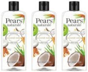 Pears Naturale Nourishing Coconut Water Body Wash 250 ml, 100% Natural Ingredients, Liquid Shower Gel with Honey for Glowing Skin – Paraben Free (Pack of 3)
