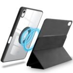Amazon Basics Magnetic Case for Apple iPad Air 11 Inch M2 2024, Air 6th /5th Gen 2022 /4th Gen 2020 | Trifold Stand, Detachable Back, Transparent Flip Cover (Black)