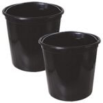 Wonder Plastic Prime Pedal Dustbin Inner Set, for Home/Kitchen/Office, 2 Pcs Dustbin Black Color, Made in India