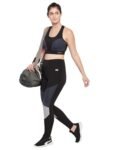 Clovia Women’s Snug Fit Active Ankle Length Tights (AB0109P13_Black_S), Mid Rise