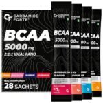 Carbamide Forte BCAA Powder 5000mg 28 Sachets | BCAA Supplements For Women & Men Muscle Growth | BCAA Pre Workout & BCAA Intra Workout Supplement For Muscle Recovery | BCAA For Men | BCAA Supplement For Men & Women 7g Serving with Ideal 2:1:1 Ratio | 4 Flavors BCAA – Pack Of 28 BCAA Sachets