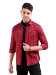 The Indian Garage Co Men’s Slim Shirt (0619-SH03-03- Red Medium)