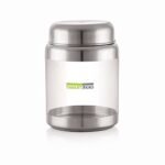 SMARTLOCK Onyx Stainless Steel Transparent See Through Container, Set of 1 (1850 ml Each)