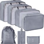 Mungat 7 Pcs Travel Organizer Pouch Packing Cubes for Clothes(Grey)