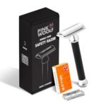 Pink Woolf Double Edge Manual Safety Razor for Men CC87 (Close Comb) | Fits all Double Edge Safety Blades Eliminates Nicks & Cuts | Anti Slip Grip for Wet Shaving Pack Of 1 (Black)