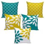 AEROHAVEN Set of 5 Multi Colored Decorative Throw Hand Made Velvet Cushion Covers (16″ x 16″ OR 40cm x 40cm)