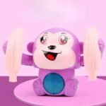 Storio Dancing Monkey Musical Toy for Kids | Spinning Tumble Doll with Lights, Music & Voice Sensor | Rolling Musical Toy with Sound Effects for Babies & Toddlers | Fun Gift for Boys & Girls