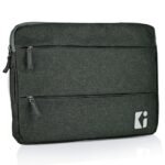 Kuber Industries Nylon Waterproof Laptop Sleeve 14 Inch Compatible with Handle & Accessory Pockets | Computer Pouch/Case/Cover/Safety Bag for Men Office Use | for All Laptop & Notebooks | Dark Grey