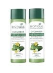 Biotique Cucumber Pore Tightening Toner| Ayurvedic and Organically Pure| Maintains Skin’s Natural pH |100% Botanical Extracts| Suitable for Normal & Oily Skin Types| 120mL (Pack of 2)