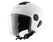 Vega Aster Dx ISI Certified Smooth Gloss Finish Open Face Helmet for Men and Women with Clear Visor(White, Size:L)