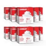Eveready 10W LED Downlight, Round Shape, Cool Day White, 80 lm/W Efficiency, 4KV Surge Protection, 810 Lumens, 75mm Cut Size, Lightweight, Integrated Driver, Junction Box Fit, Pack of 10