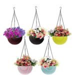 Kemendra® Hanging Planters Decorative Hanging Pot for House Plants Hanging Pots for Home & Balcony Garden Hanging Flower pots (Mix Color -Pack 6)