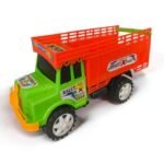 Stylbase Plastic Dumper Truck Toys Baby Toy Car Durable High-Density Non-Slip Tires 10 Wheels Friction Power Toy Trucks Pull Back Vehicles 3+ Years (Color May Vary) (Rally-Truck_4-Wheels)