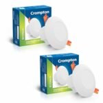Crompton Plastic Domestic Recess Led Deep Cut Down Lighter Star Deep Glaze 3W (Cool Day Light,Pack Of 2)