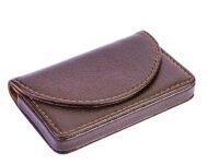 VOGARD Business Card Holder PU Leather Business Card Case Pocket Credit Card Holders, Slim Name Card Holder Magnetic Business Card Carrier for Men or Women Office Brown