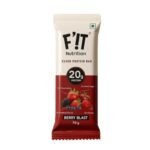 FiT Nutrition – High Protein | 20g Protein Bar – Berry Blast | Pack of 5 x 70g each – No Added Sugar – No Preservatives – No Artificial Flavours – All Natural