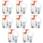 Orient Electric 9W High Glow LED bulb| 180-degree wide beam angle| Voltage surge protection up to 4 kV| 6500K, Cool White| B22d base| Made in India| Pack of 8