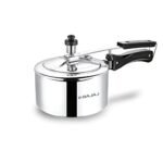 Bajaj New Shakti ILPC 2 Liter Pressure Cooker | Induction Bottom | Aluminium | Inner Lid | ISI Certified | 1 Yr Warranty 【Grey/Silver】