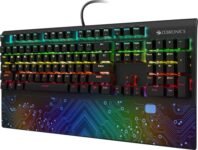 ZEBRONICS Zeb-MAX Chroma Premium Mechanical Gaming Keyboard with 104 Tactile Switch Keys, Wrist Rest, 18 RGB LED Modes, Braided & Gold Plated USB Cable