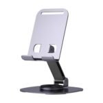 Technuv Heavy Metal 360° Mobile Holding Tabletop Stand Height Adjustment, Wide Compatibility, Multipurpose, Anti-Skid Design (Grey)