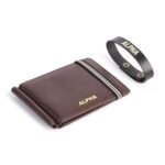 Alpha Premium Leather Mens Wallet | 100% Ethically Sourced Top Grain Leather | Luxury Craftsmanship | Smart Design | RFID Protection | Blending Style with Functionality | Business | Style 2, Brown