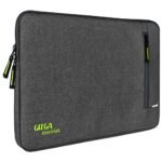 Gizga Essentials 14.1 Inch Laptop Sleeve Case Cover Pouch Bag with Front Pocket| Slim & Water-Resistant Nylon Fabric with Shockproof Foam Padding, Soft Lining & Premium Zipper Closure (Grey)