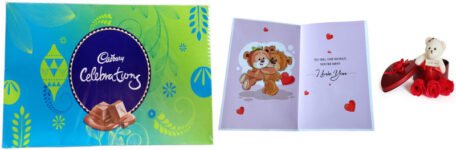Cadbury Large Celebrations Gift Pack Chocolates With Greeting Card With Special Message For Your Love & Heart Box Combo(Cadbury Celebrations Gift Pack Chocolate, Greeting Card – 1, Heart Box – 1)