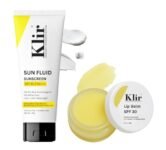 KLIR Sun Protection Duo | Sunfluid SPF 50 PA++++ Face Sunscreen with Hyaluronic Acid + Lip Balm SPF 30 with Vitamin C & Mango Butter | 0% White Cast | Lightweight | Non-Sticky | Daytime Skincare for All Skin Types