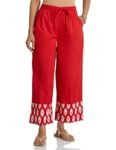 Amazon Brand – Myx Women’s Relaxed High Rise Bottom (PAG 226_Ikat Arrow (RED) _X-Large)