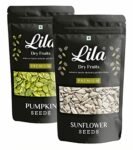 LILA DRY FRUITS Sunflower & Pumpkin Seeds Combo 200 Gms Pouch Each for Healthy heart, Restful sleep, Boosted energy and Weight management Immunity Booster Diet Food – All Premium | HEALTHY SNACKS