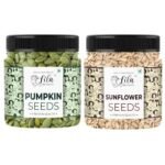 LILA DRY FRUITS Pumpkin Sunflower Seeds Combo 1kg (500g Each) | Pumpkin Seeds & Sunflower Seeds for Snacking, Baking, Smoothies, and Salads | Ready-to-Eat Superfoods | Superseeds Perfect for Gifting
